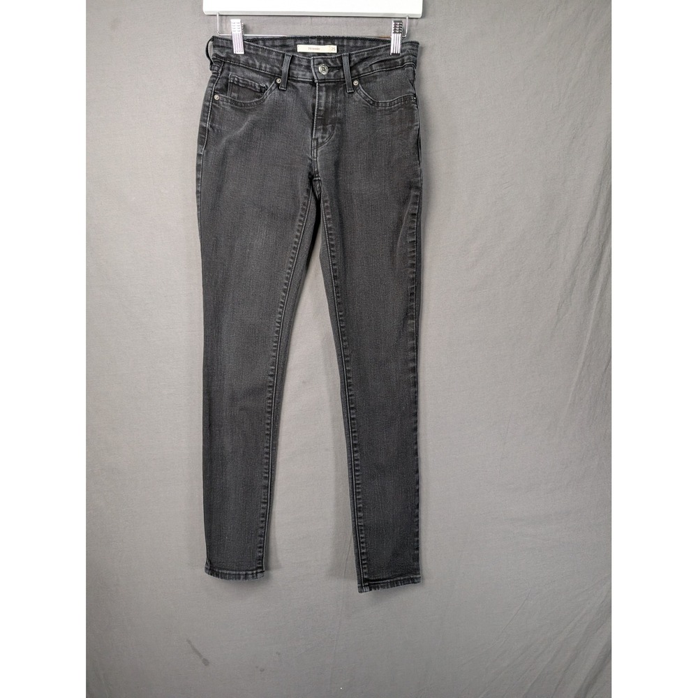 Levis 711 Skinny Jeans Womens 25 Gray Denim Mid Rise Stretch 18881-0263